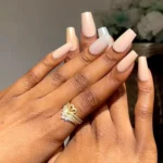 Hand-Painted Almond French Press-On Nails